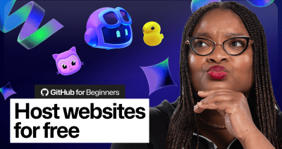 Video thumbnail with the words "Host websites for free" with GitHub iconography