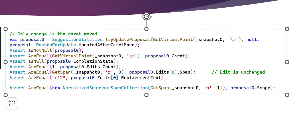 Code copied from Visual Studio into PowerPoint with syntax highlight and formatting